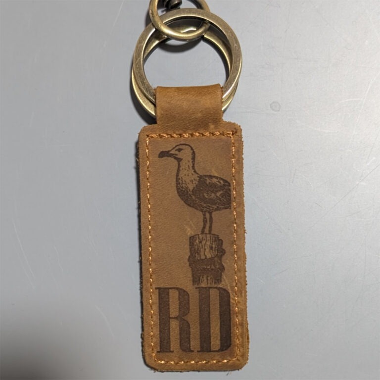 Edler geht es kaum. Echtleder Schlüsselanhänger "Möwe-RD"